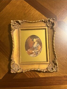 Gold Ornate Decorative Picture Frame with Vintage Portrait